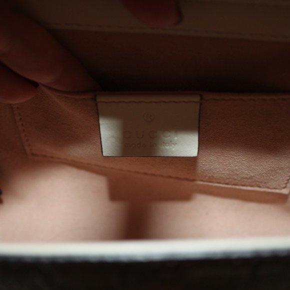 Gucci Padlock Mini GG Supreme Leather/Canvas Bag Ivory and Beige - Picture 12 of 15